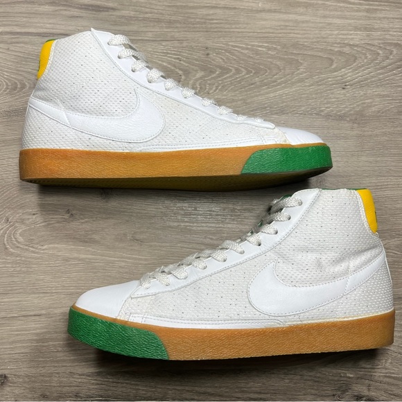 Vintage Nike Blazer Mid 73 Brazil White Classic Deadstock Shoes Size W13 M11.5 - Picture 2 of 13